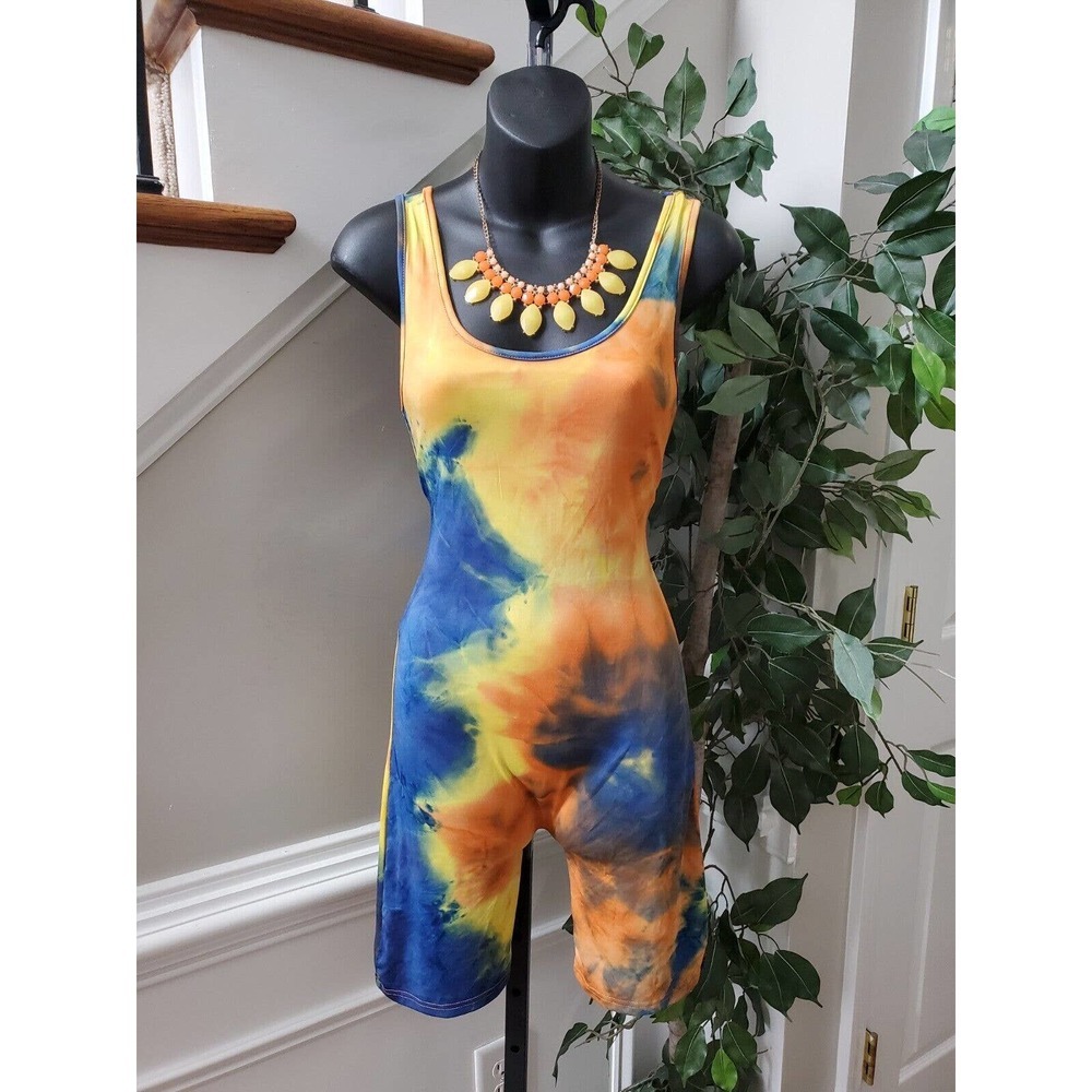 Daisy Women's‎ Multicolor Polyester Scoop Neck Sleeveless Casual Romper Size L